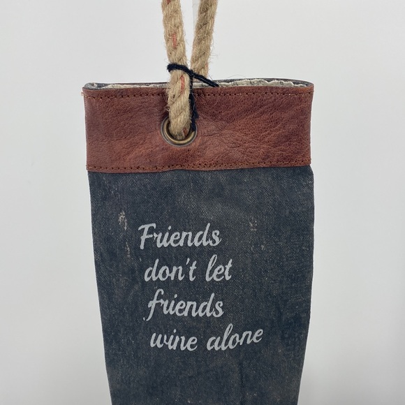 Mona B. Recycled Canvas Wine Bag Friends Don't Let Friends Wine - Picture 3 of 9